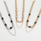 N1441 double-layer bead chain necklace metal acrylic simple necklace niche cold necklace