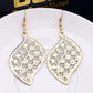 Indian Baroque Retro Hollow Leaf Ladies Earrings Multilayer Frosted Earrings