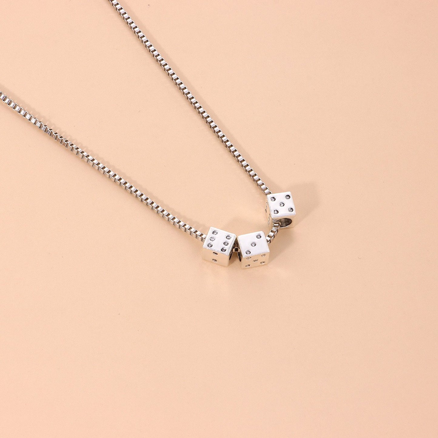 Jewelry Fashion Fun Alloy Dice Necklace Female Punk Temperament Popular Dice Necklace