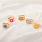 Ins fashion simple love flower ring personality cute metal geometric fun index finger ring