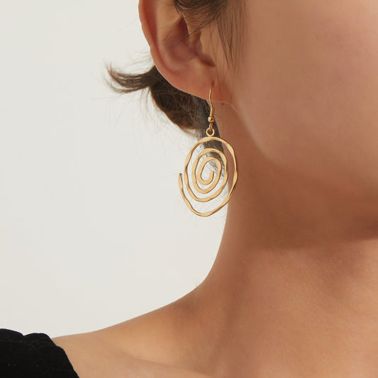 Jewelry Fashion Creative Hollow Round Swirl Earrings Women's Trendy Earrings