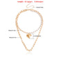 Jewelry punk double-layer geometric big heart pendant imitation pearl necklace female ins all-match necklace