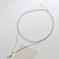 Ins net red simple double-layer pearl necklace temperament short collarbone chain female tide choker necklace