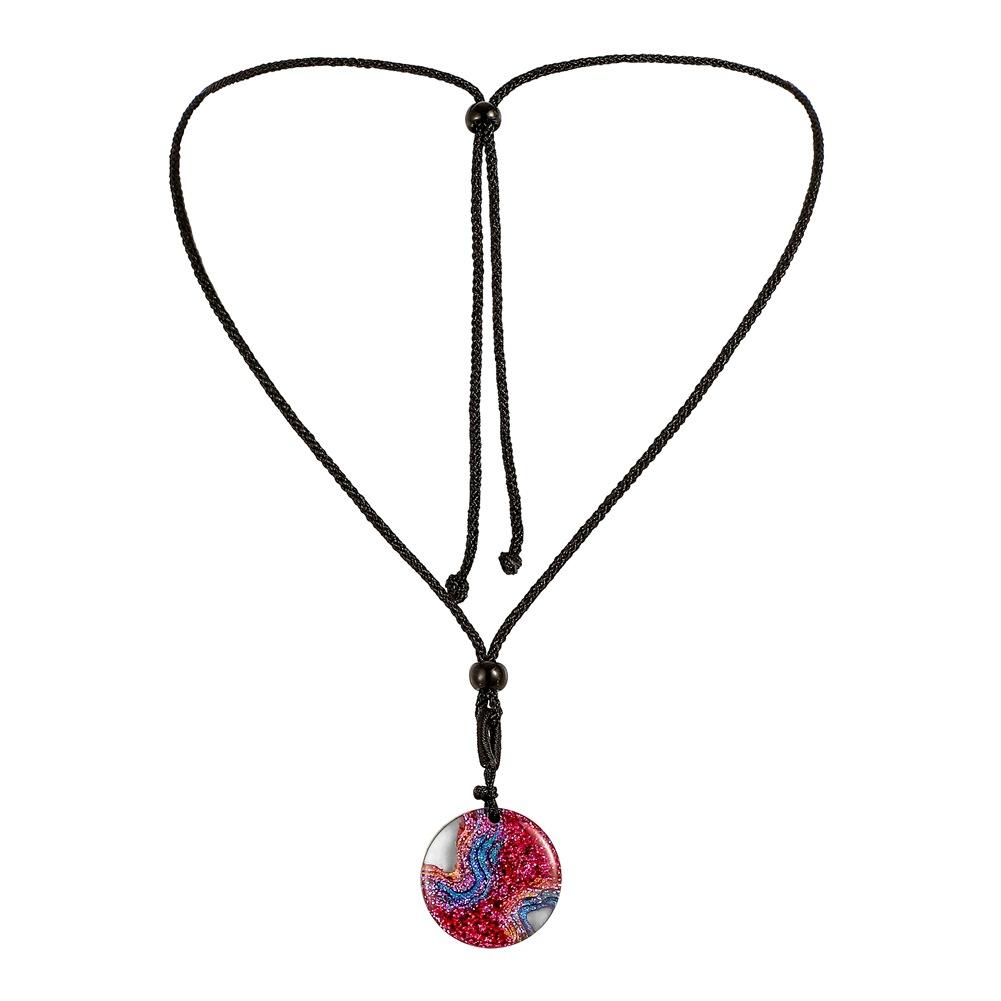 ETSY handmade creative terraced landscape round crystal pendant fashion island coral seascape resin necklace