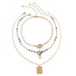 Fashion street shooting millet grain pearl ot buckle necklace female sweet cool metal rose tag pendant