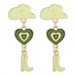 E1365 Popular Jewelry Modern Trendy Girl Earrings Hat Love Cowboy Boots Drip Oil Multilayer Earrings
