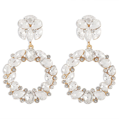 E1186 Circle Hollow Garland Geometric Earrings Light Luxury Temperament Ladies Retro Fashion Earrings Female