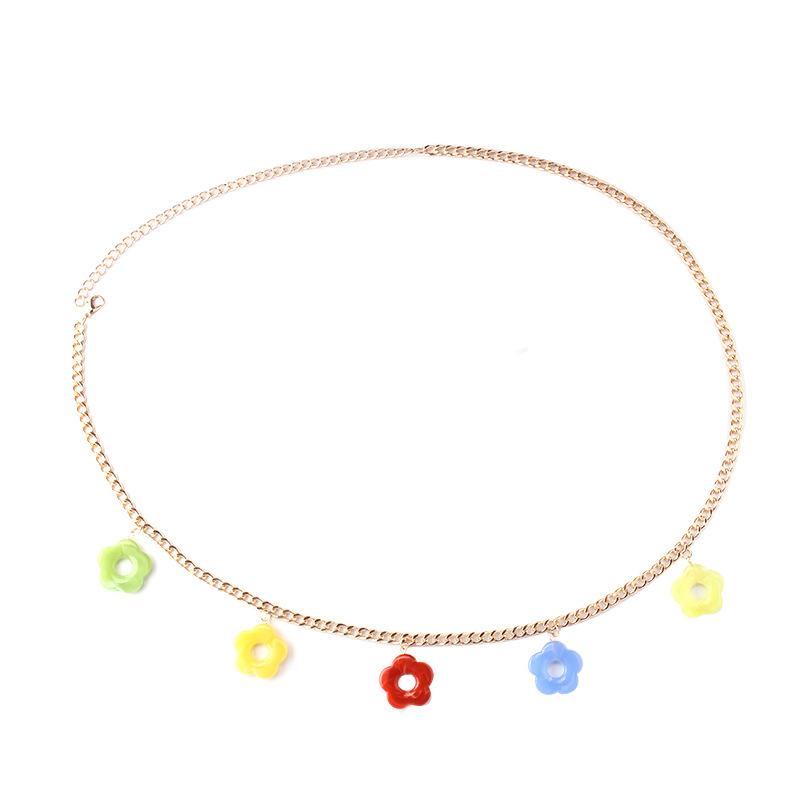 Jewelry Personality Flower Versatile Waist Body Chain Fashion Candy Color Acrylic Pendant Waist Chain