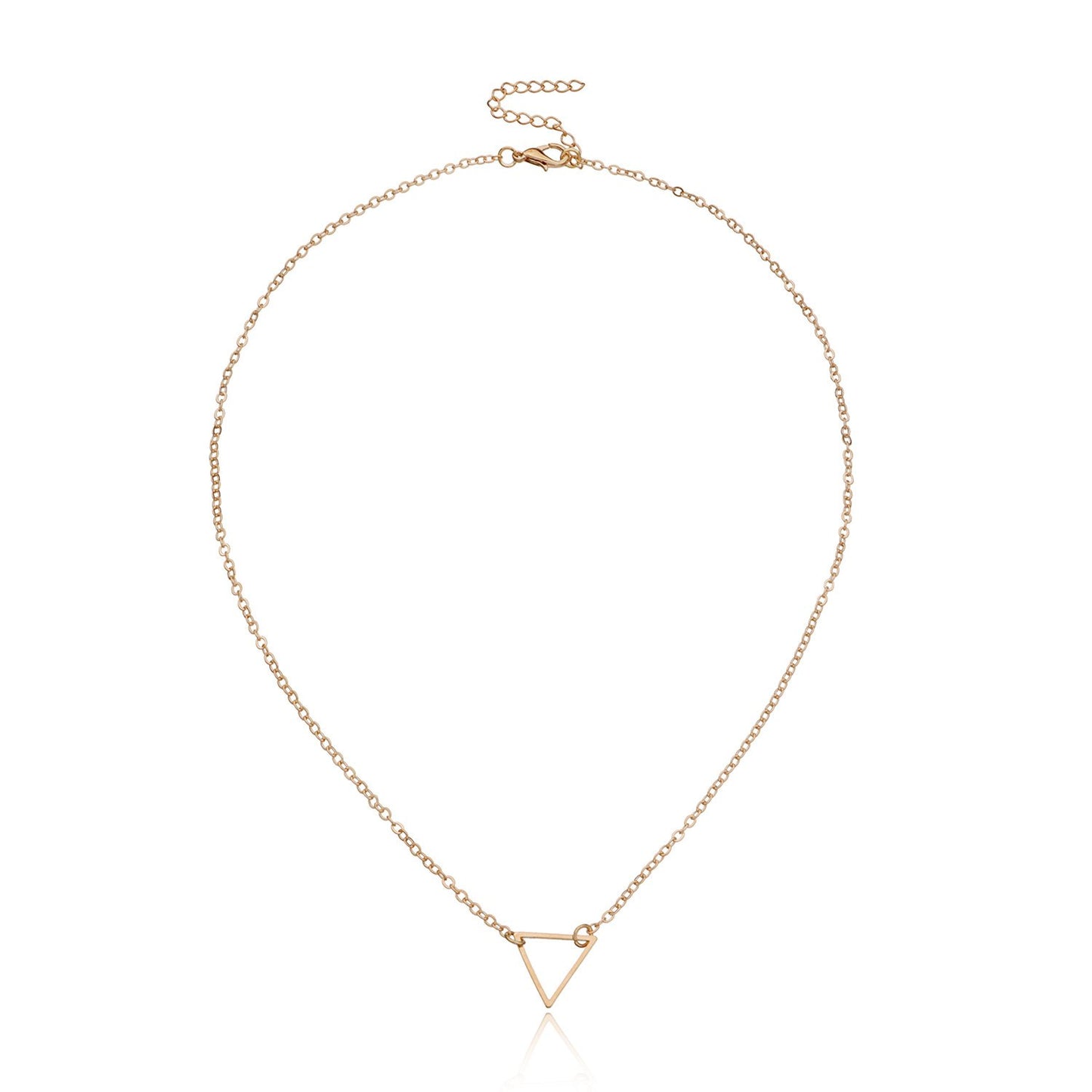 Jewelry Simple Metal Hollow Triangle Short Necklace