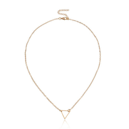 Jewelry Simple Metal Hollow Triangle Short Necklace