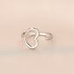 Fashion Stainless Steel Hollow Love Opening Ring Creative Simple Peach Heart Shaped Titanium Steel Ring Jewelry Female