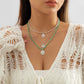 Jewelry Retro Versatile Geometric Flower Pendant Necklace Simple Small Fresh Bead Chain Necklace