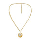 Fashion personality stainless steel gold shell letter M diamond pendant titanium steel ladies necklace