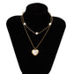Jewelry Temperament Simple Heart Shaped Pearl Pendant Necklace Versatile Geometric Metal Chain Necklace Women