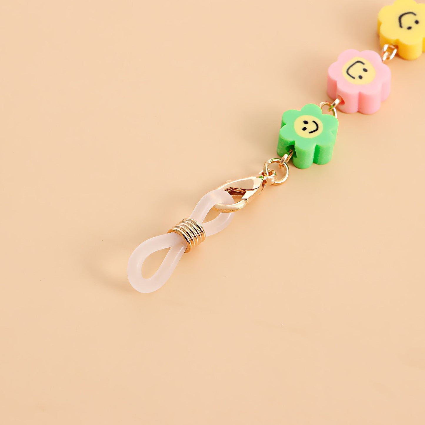 Colorful mask hanging chain Glasses hanging chain soft pottery flower butterfly glasses chain mask chain