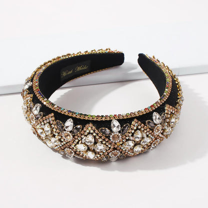 F2524 Fashion Thick Sponge Headband Baroque Show Same Style Headband Heavy Industrial Hair Accessories