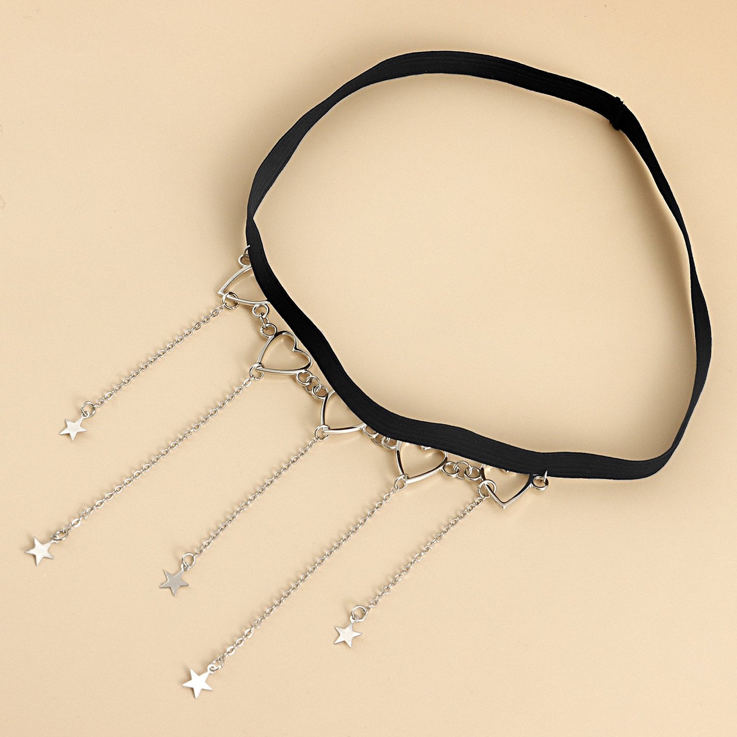 Sexy Street Shot Metal Chain Love Thigh Chain Tassel Star Night Elastic Bandage Leg Ring Female