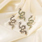 E9886 Jewelry Exaggerated Personality Drip Oil Contrast Color Alloy Earrings Snake Diamond Temperament Fashion Earrings