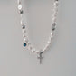Jewelry Network Red Temperament Shaped Pearl Cross with Diamond Necklace Fashion Trend Design Necklace