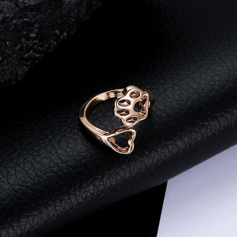 Simple dog paw ring creative hollow love dog paw opening ring tail ring female