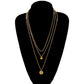 Fashion Geometric Metal Lasso Simple Necklace Metal Sequin Multilayer Necklace