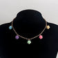 Jewelry ins diamond claw chain colorful flower necklace female choker advanced simple necklace