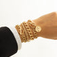 Jewelry hip-hop punk portrait tag bracelet set retro metal twist chain bracelet