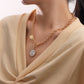 Jewelry punk clavicle chain niche design mother-of-pearl necklace female trend alloy sweater chain necklace