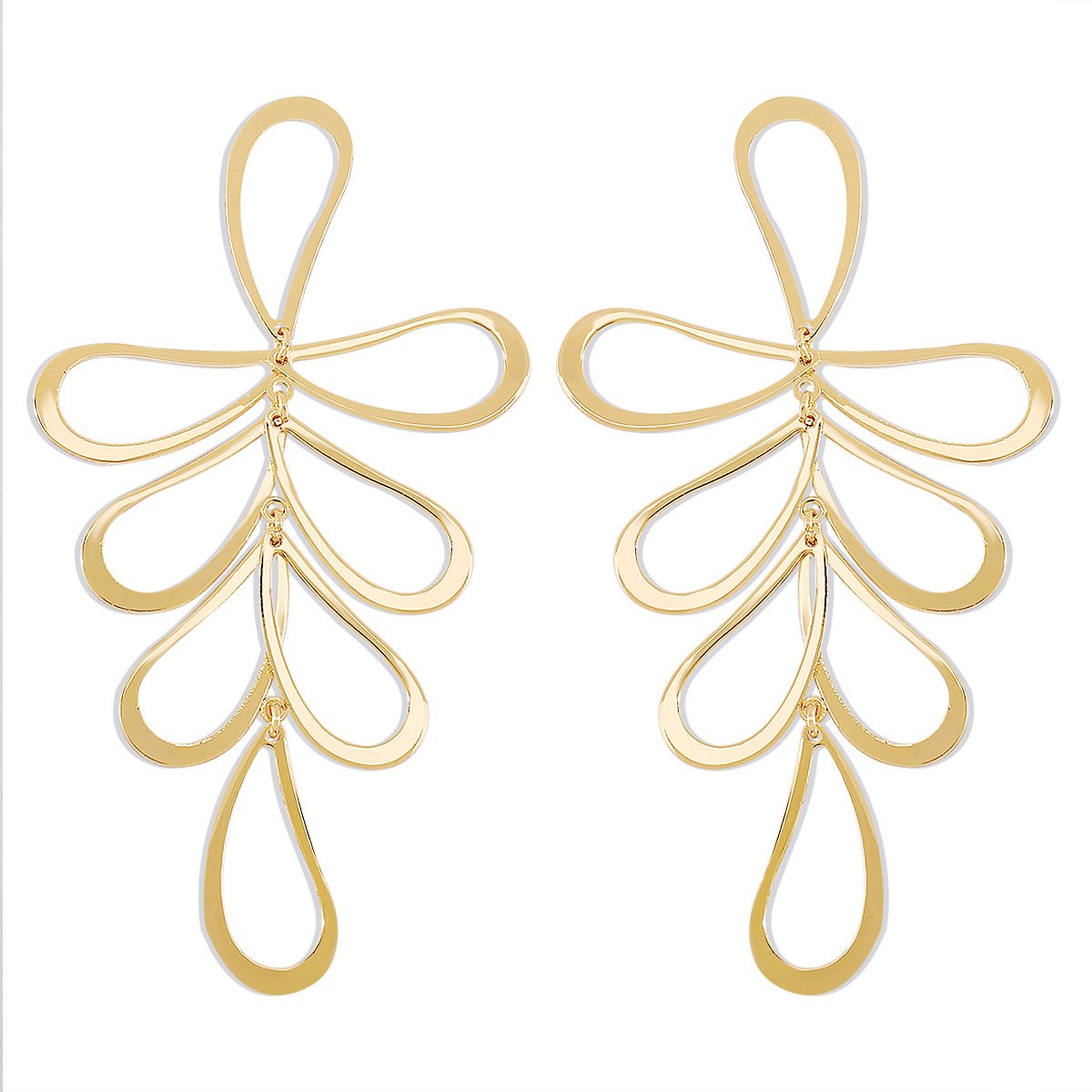 E1197 jewelry simple metal hollow geometric earrings light luxury cold temperament earrings