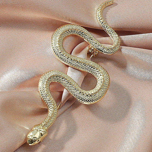 Exaggerated Snake Brooch Retro Personality Fashion Geometric Python Badge Coat Pin Decoration Female