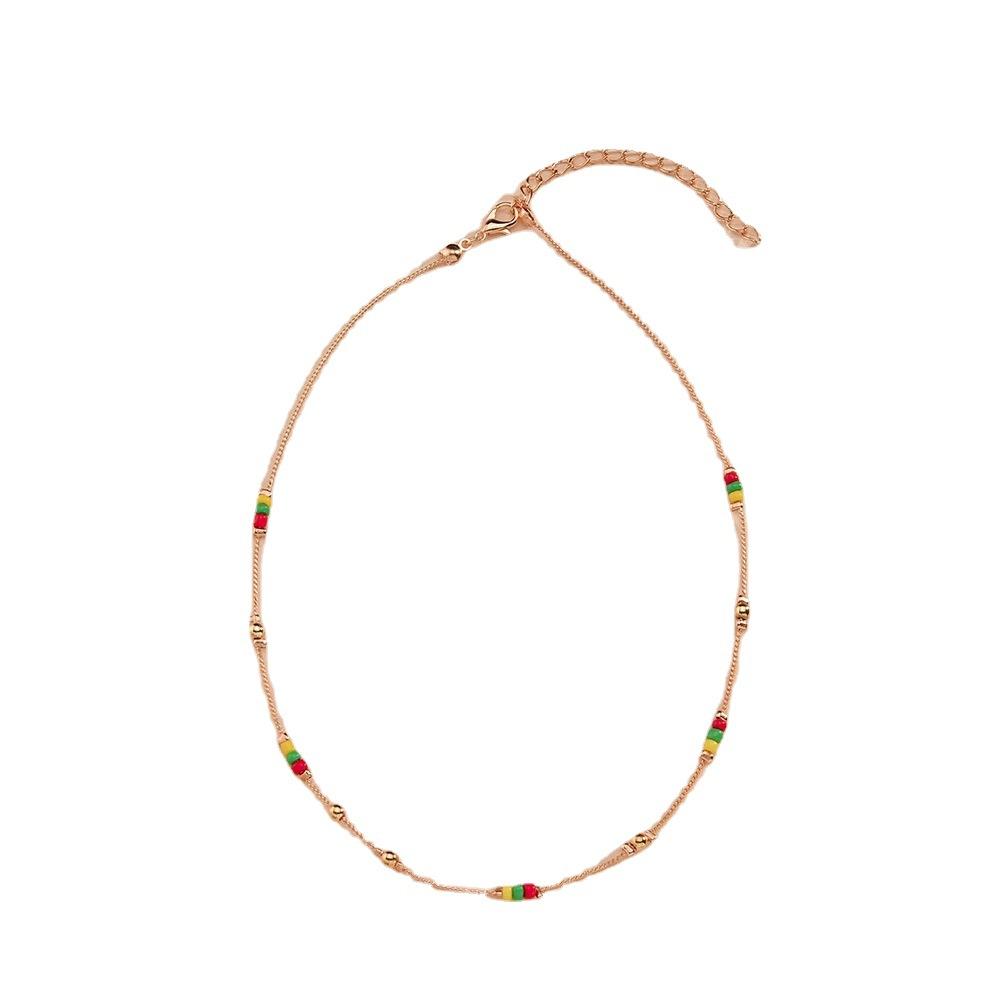 Bohemian Ethnic Color Rice Bead Necklace Fashion Clavicle Chain Necklace Accessories