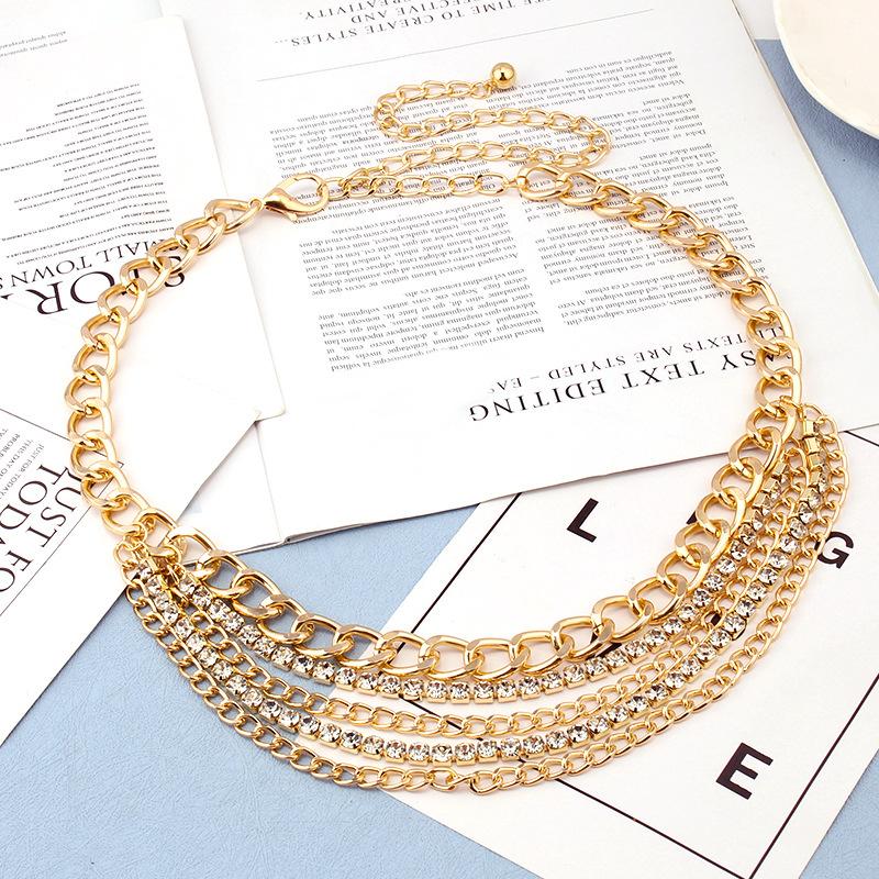 Jewelry exaggerated sexy ball pendant body chain personality retro versatile multi-layer diamond-encrusted waist chain