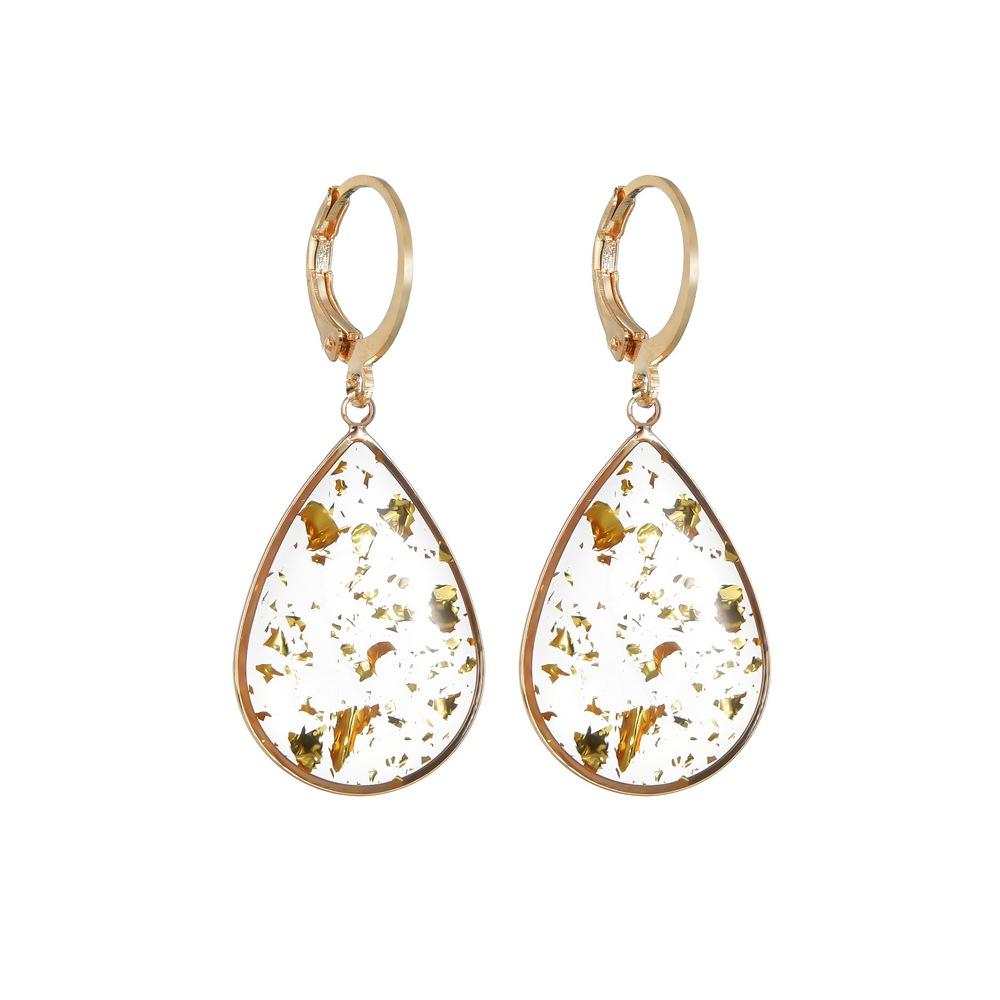 Retro Bound Resin Earrings Fashion Water Drop Round Buckle Earrings Ladies Accessories