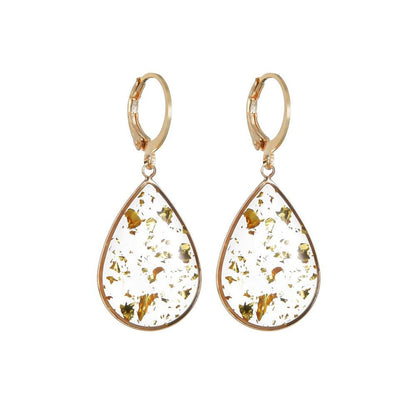 Retro Bound Resin Earrings Fashion Water Drop Round Buckle Earrings Ladies Accessories