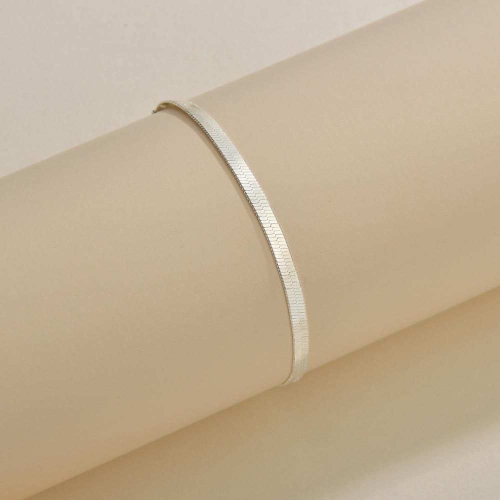 Popular Two-Tone Double Layer Snake Chain Bracelet Simple Layered Bracelet Accessories