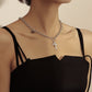 Explosive punk double cross white mother-of-pearl pendant necklace hot girl clavicle chain high-end sense light luxury