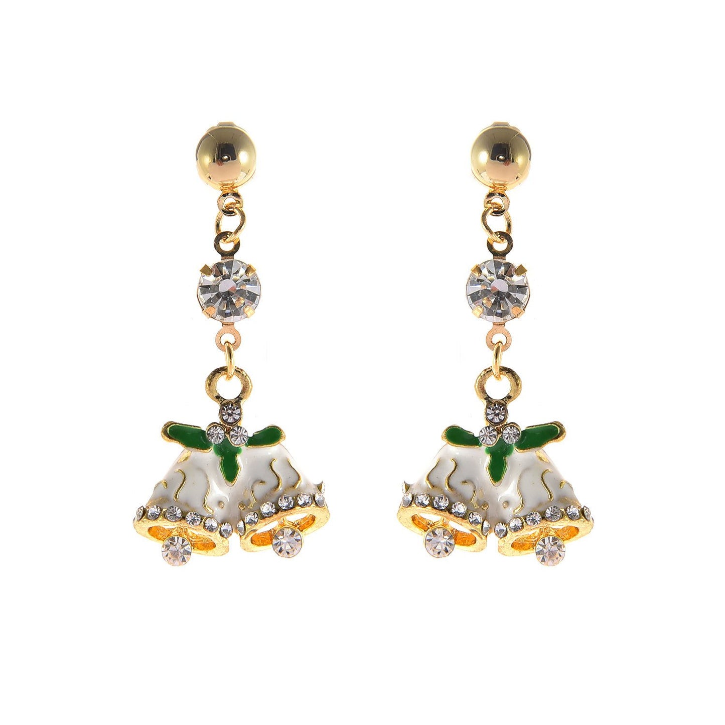 Jewelry Christmas Bell Shape Rhinestone Stud Earrings Fashion Ladies Christmas Gift Earrings Earrings