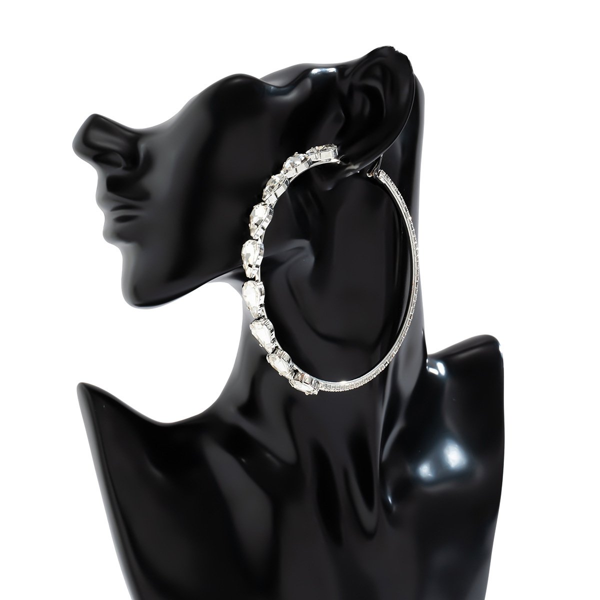 Jewelry personality color drop-shaped diamond earrings female exaggerated geometric ring geometric earrings