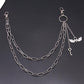 Jewelry Fashion Metal Heart Wings Pendant Pants Chain Multilayer Retro Key Body Chain