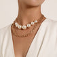 Jewelry diamond-studded large pearl multi-layer necklace female personality retro exaggerated punk chain necklace