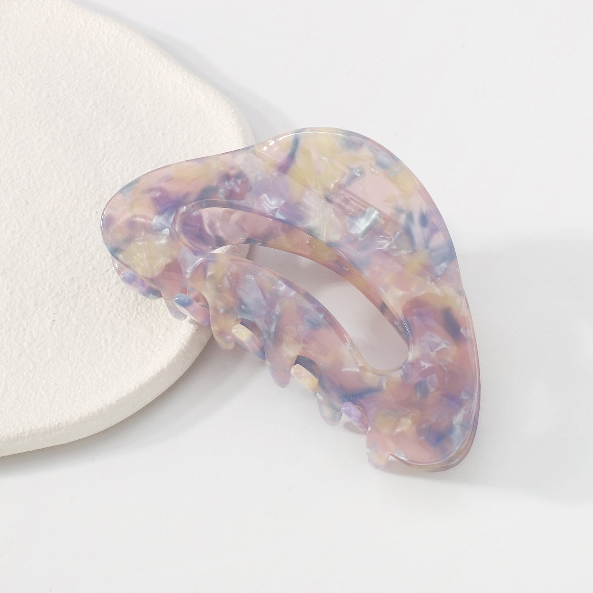 F4182 Temperament Back of the Head Ponytail Clip French Elegant Resin Clip Glass Color Geometric Hairpin Female