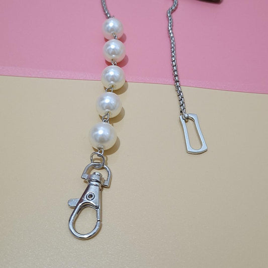 Jewelry Punk Hip Hop Keychain Clavicle Chain Necklace Fashion Trend Imitation Pearl Stitching Necklace