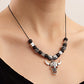 Fashion Jewelry Handwoven Rope Tai Chi Bagua Yin Yang Hollow Creative Skull Bull Head Pendant Necklace Female