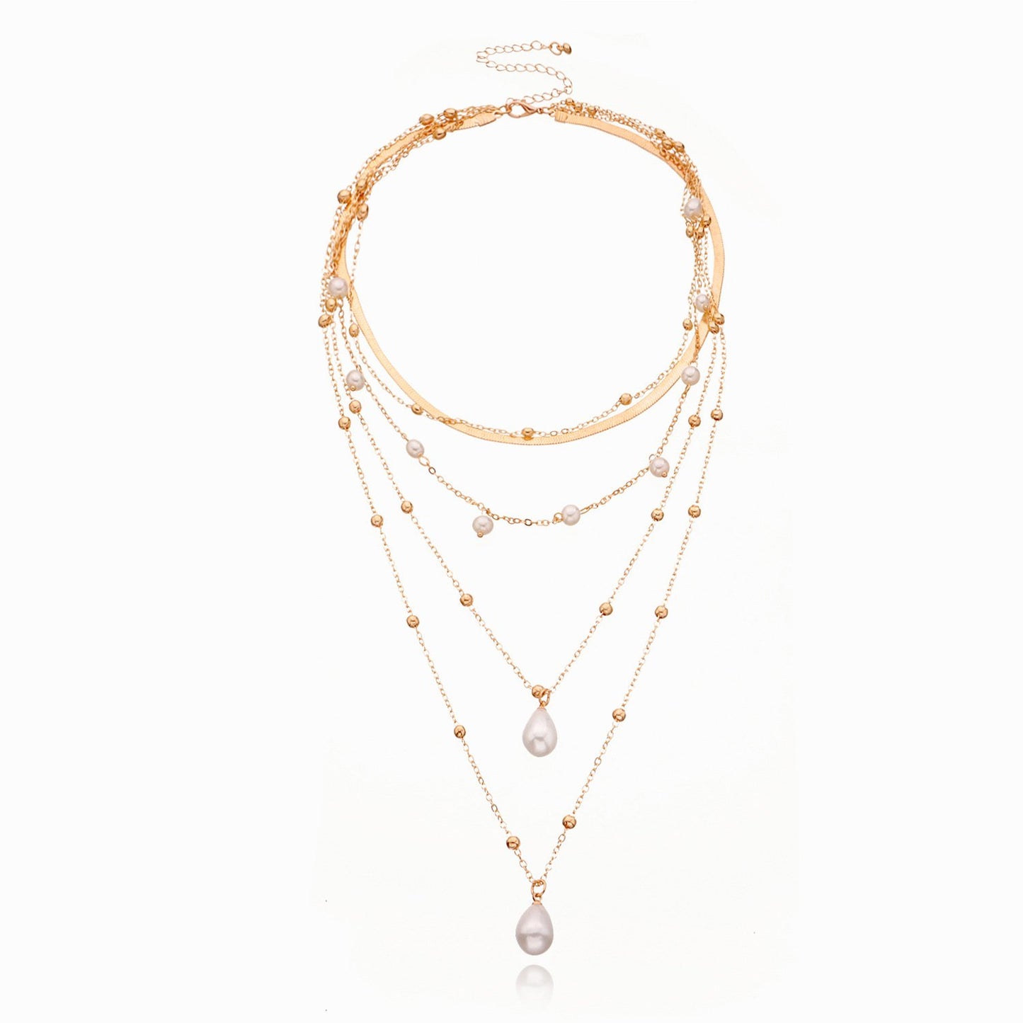 Jewelry Pearl Pendant Multilayer Bead Necklace Women's Fashion Retro Handmade Simple Necklace