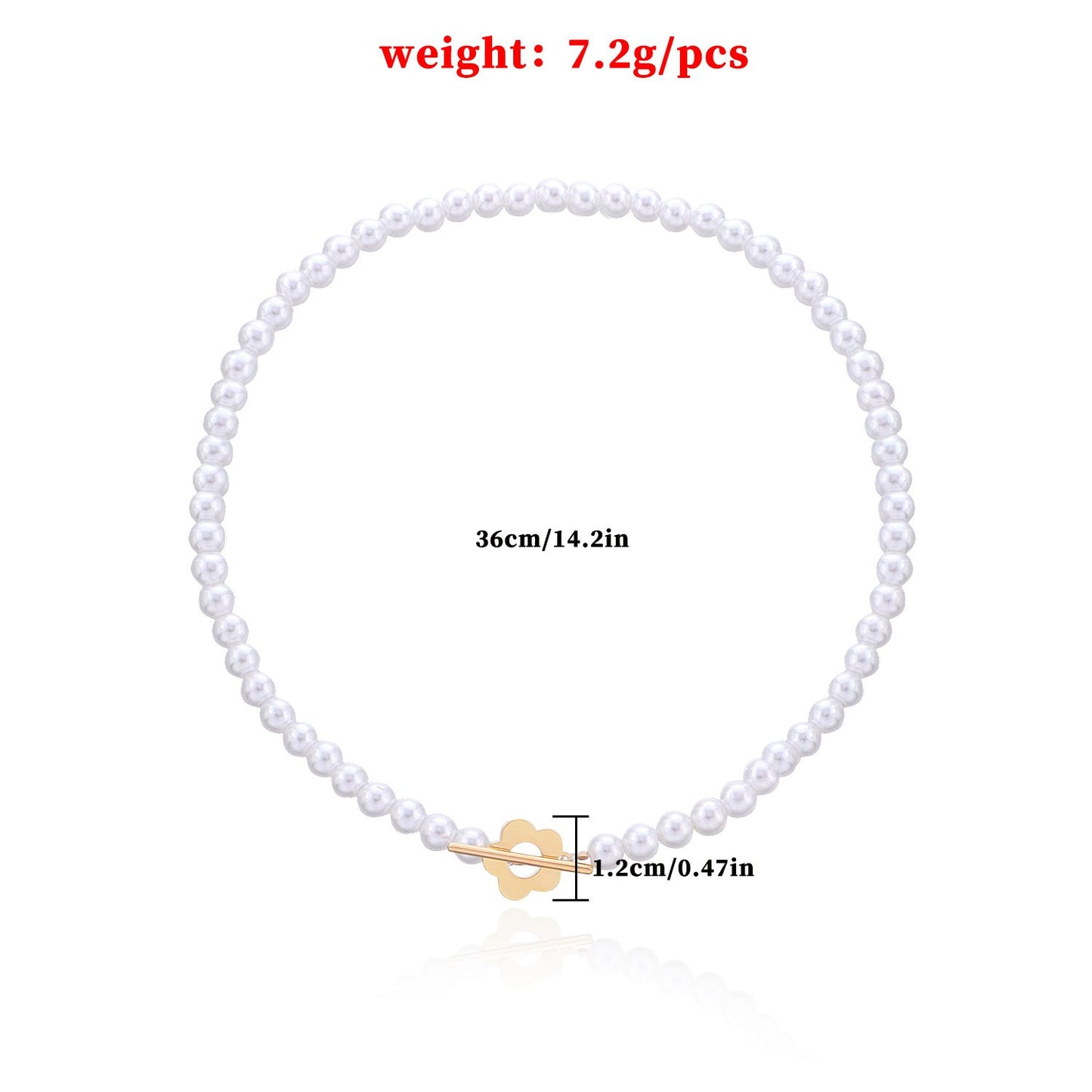 Jewelry trend simple ins short pearl clavicle chain temperament fashion flower OT buckle necklace