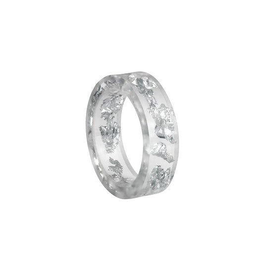 Jewelry Fashion Gold and Silver Foil Ring Resin Epoxy Handmade Ring