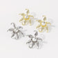E1866 Irregular three-dimensional geometric earrings simple metal orchid small fresh personality earrings women