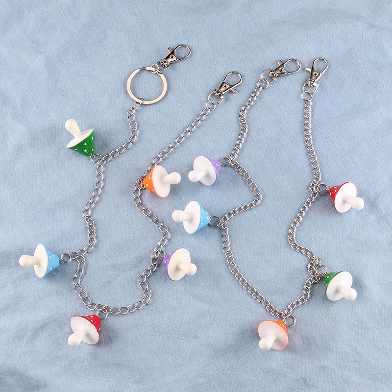 Jewelry color acrylic waist chain personality all-match ins net red mushroom head pants chain