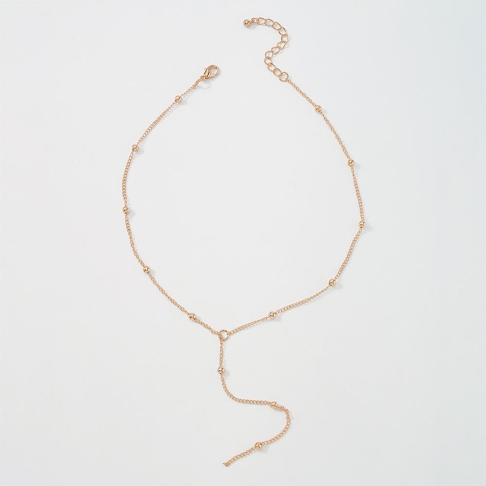 N9516 Simple niche necklace chain tassel design sense single-layer necklace personality long geometric necklace