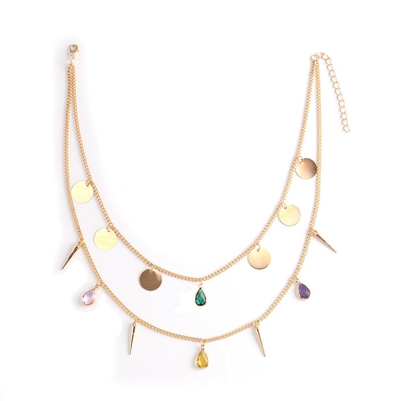 Fashion Personality Crystal Series Necklace Female Trend Simple Clavicle Chain Pendant Accessories